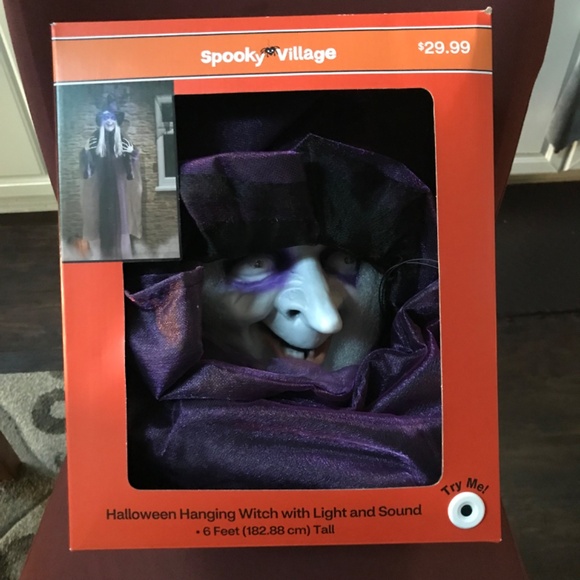 Spooky Village Halloween Hanging Witch With Light and Sound NEW 6 ft tall - Picture 11 of 11